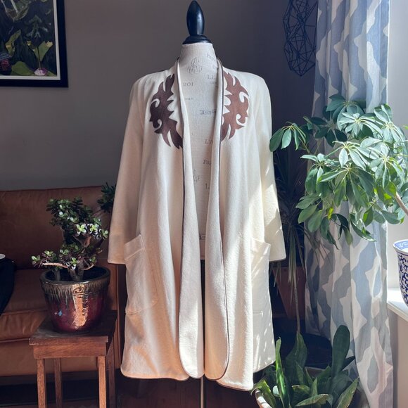 Vintage Victtor Camarena Jacket Suede Appliqué Mexico Lagenlook Wearable Art